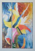 Cím nélkül, 1989, színes ceruza, tus, papír méret: 50 x 70 cm