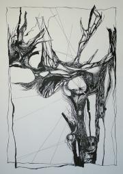 Without title, ink, paper size: 50 x 70 cm