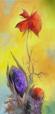 Crystalflowers, 2013, oil on canvas, 30x60 cm
