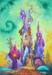 Kárminvirágok kertje, olaj, vászon, 50x70 cm