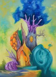 Jáde-liget, olaj, farost, 30x40 cm