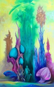 Smaragdvölgyből jövet, olaj, vászon, 50x80 cm