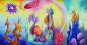 Kristályvirágok földje 17., olaj, vászon, 150x80 cm