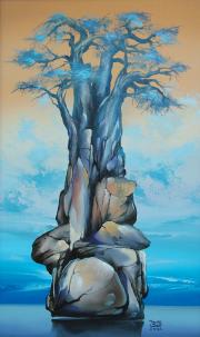 Stonetree 2, 2004, oil on board, 30 x 50 cm