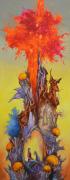 Firecrystal house, 2020, oil on canvas, 40x100 cm