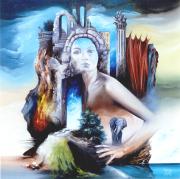 Enchanted island 2, 2001, oil on board, 50 x 50 cm