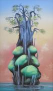 Emerald-tree, 2004, oil on board, 30 x 50 cm